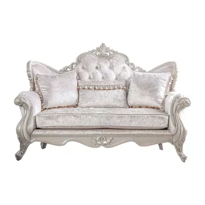 Asstd National Brand Raya Roll-arm Upholstered Loveseat In White
