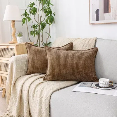 Asstd National Brand Regal Home Lila Ribbed Down Alt 14x20 Rectangular Throw Pillow In Brown
