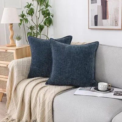 Asstd National Brand Regal Home Lila Ribbed Down Alt 20x20 Square Throw Pillow In Blue