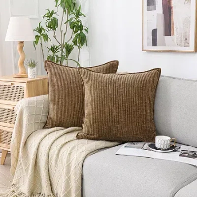 Asstd National Brand Regal Home Lila Ribbed Down Alt 20x20 Square Throw Pillow In Brown