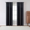 Asstd National Brand Robinson Rod Pocket 100% Blackout Set Of 2 Curtain Panel In Black