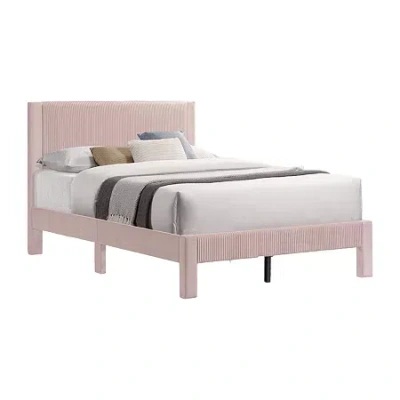 Asstd National Brand Roco Upholstered Bed In Pink