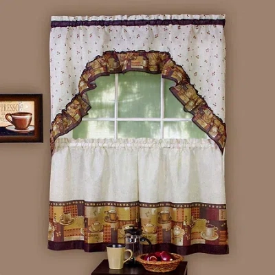 Asstd National Brand Rod Pocket Kitchen Curtains & Drapes Window Set In Multi