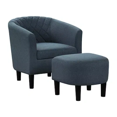 Asstd National Brand Roosevelt Chair + Ottoman Set In Blue