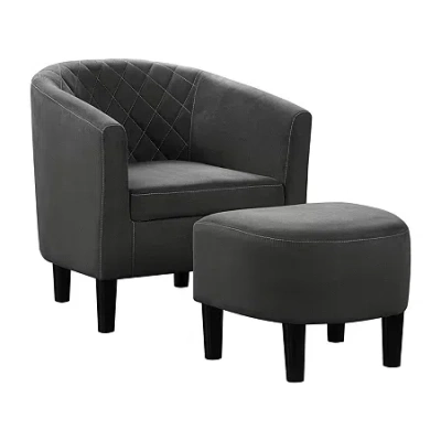 Asstd National Brand Roosevelt Chair + Ottoman Set In Gray