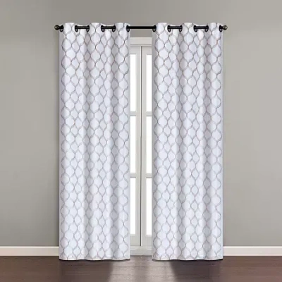 Asstd National Brand Rowan Embroidered Grommet Top Light-filtering Set Of 2 Curtain Panel In Brown