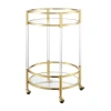 Asstd National Brand Royal Crest 2-tier Acrylic Glass Bar Cart In Yellow