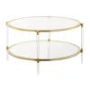 Asstd National Brand Royal Crest 2 Tier Acrylic Glass Coffee Table In Yellow