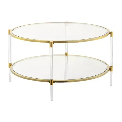 Asstd National Brand Royal Crest 2 Tier Acrylic Glass Coffee Table In Yellow
