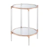 Asstd National Brand Royal Crest 2 Tier Acrylic Glass End Table In Pink