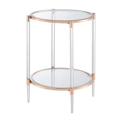 Asstd National Brand Royal Crest 2 Tier Acrylic Glass End Table In Pink