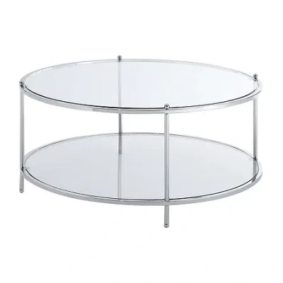 Asstd National Brand Royal Crest Glass Coffee Table In Silver