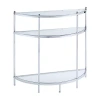 Asstd National Brand Royal Crest Glass Console Table In Silver