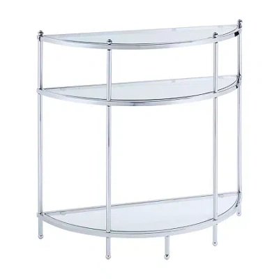 Asstd National Brand Royal Crest Glass Console Table In Silver