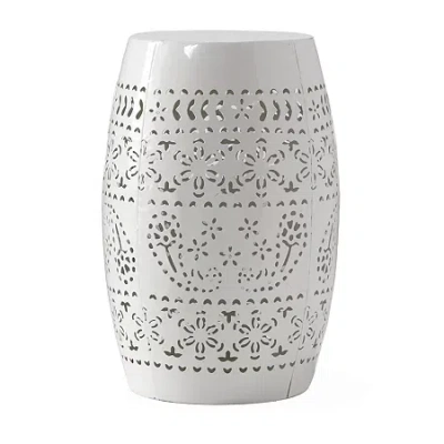 Asstd National Brand Ruby Iron Side Table In White