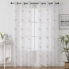 Asstd National Brand Runyan Embroidered Grommet Top Sheer Set Of 2 Curtain Panel In Sand