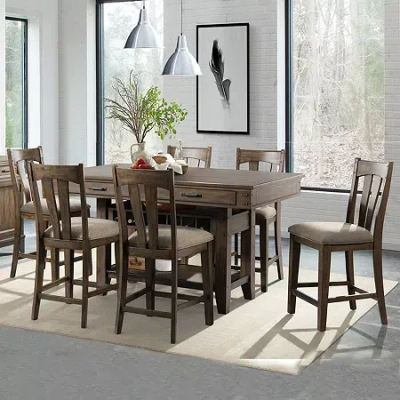 Asstd National Brand Rustic River 7-piece Kitchen Island Dining Set In Brown