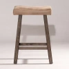 Asstd National Brand Saddle Non Swivel Backless Counter Stool In Gray