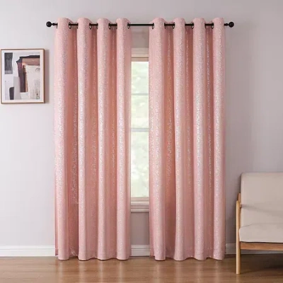 Asstd National Brand Sadie Grommet Top Blackout Single Curtain Panel In Pink