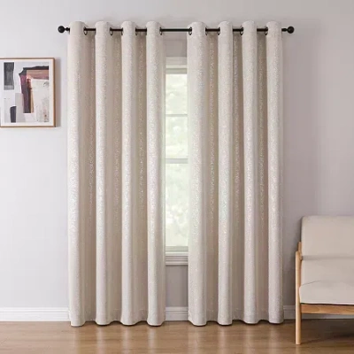 Asstd National Brand Sadie Grommet Top Blackout Single Curtain Panel In Sand