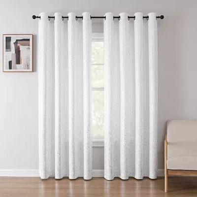 Asstd National Brand Sadie Grommet Top Blackout Single Curtain Panel In White