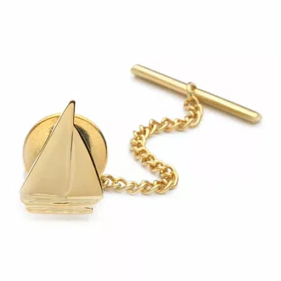 Asstd National Brand Sailboat Gold-plated Tie Tack In Yellow