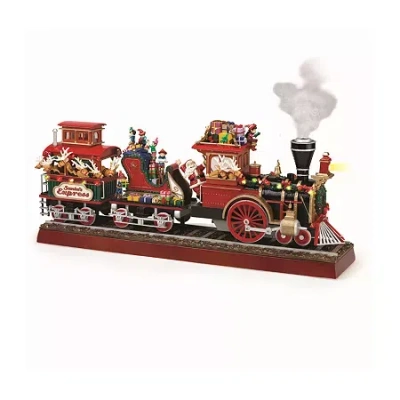 Asstd National Brand Santa's Express Animated Christmas Tabletop Decor In Red