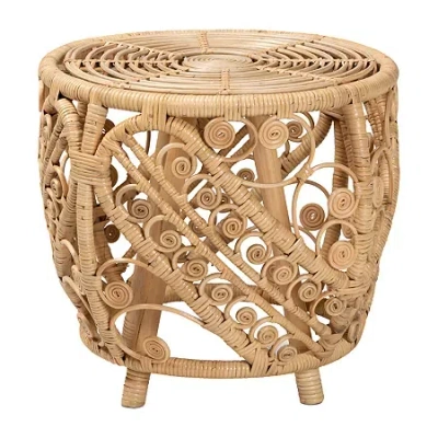 Asstd National Brand Saranna Rattan End Table In Brown
