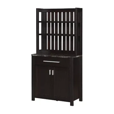 Asstd National Brand Sawyer Wine Bar Cabinet In Black