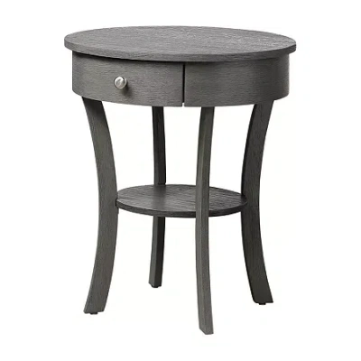 Asstd National Brand Schaffer Living Room Collection Storage 1-drawer End Table In Gray