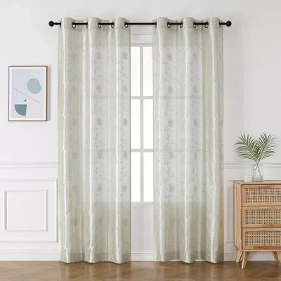 Asstd National Brand Sebastian Grommet Top Light-filtering Set Of 2 Curtain Panel In Sand