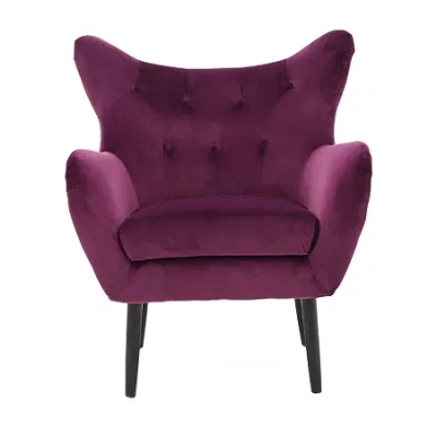 Asstd National Brand Seigfried Tufted Upholstered Wingback Chair In Red