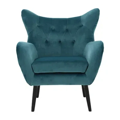 Asstd National Brand Seigfried Tufted Upholstered Wingback Chair In Blue