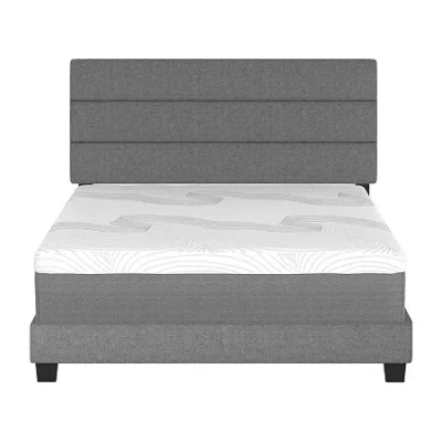 Asstd National Brand Selene Upholstered Platform Bed In Gray