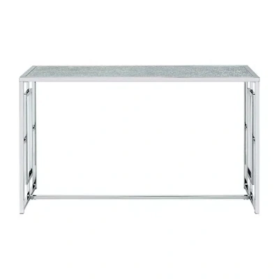 Asstd National Brand Selma Glass Top Console Table In Silver