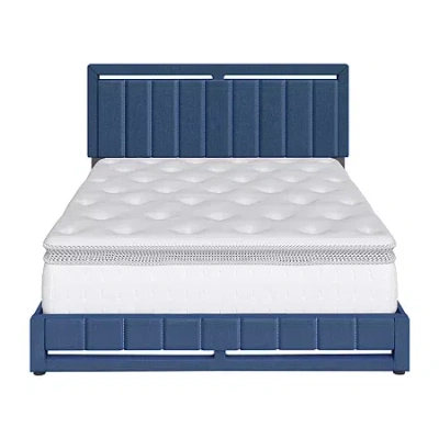 Asstd National Brand Shalene Upholstered Platform Bed In Blue