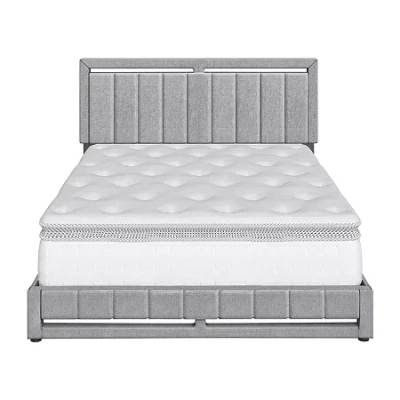 Asstd National Brand Shalene Upholstered Platform Bed In Gray