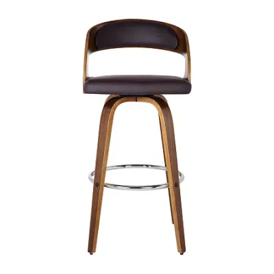 Asstd National Brand Shelly Swivel Bar Stool In Brown