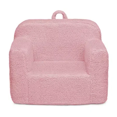 Asstd National Brand Sherpa Kids Foam Chair In Pink