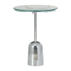 Asstd National Brand Sibley Glass End Table Side Table In Silver