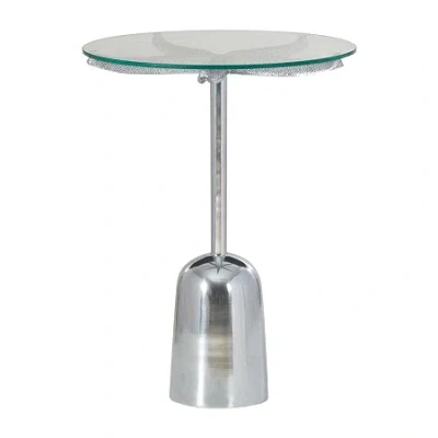 Asstd National Brand Sibley Glass End Table Side Table In Silver