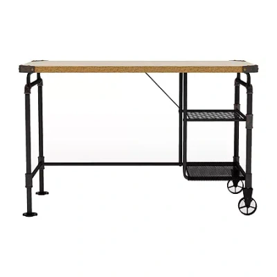 Asstd National Brand Sigourney 2 Shelves Writing Desk In Black