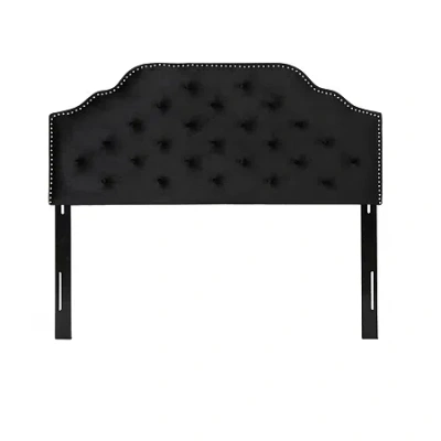 Asstd National Brand Silas Full/queen Upholstered Recatangle Headboard In Black