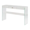 Asstd National Brand Soho Glass Top 1-drawer Console Table In White
