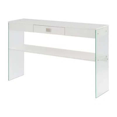 Asstd National Brand Soho Glass Top 1-drawer Console Table In White