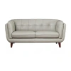 Asstd National Brand Solana Sharkfin-arm Leather Loveseat In White