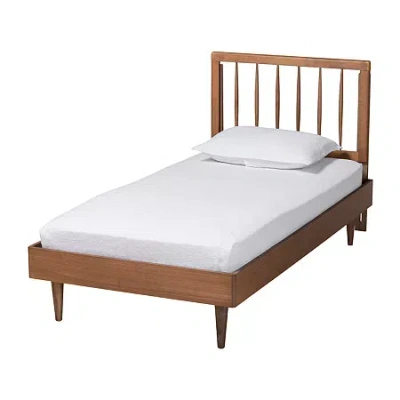 Asstd National Brand Sora Wooden Platform Bed In Brown