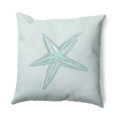 Asstd National Brand Starfish Square Throw Pillow In Blue