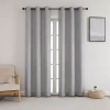 Asstd National Brand Starltt Grommet Top Blackout Set Of 2 Curtain Panel In Silver