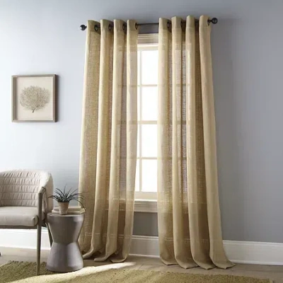 Asstd National Brand Stratford Park Bania Grommet Top Light-filtering Single Curtain Panel In Brown